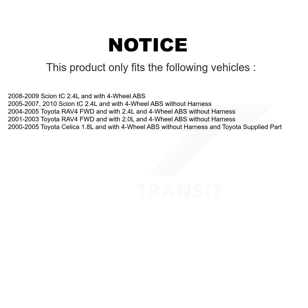 Capteur de vitesse de roue ABS arrière, pour Toyota RAV4 Celica Scion tC SEN-2ABS0246