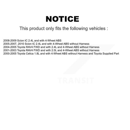 Capteur de vitesse de roue ABS arrière, pour Toyota RAV4 Celica Scion tC SEN-2ABS0246