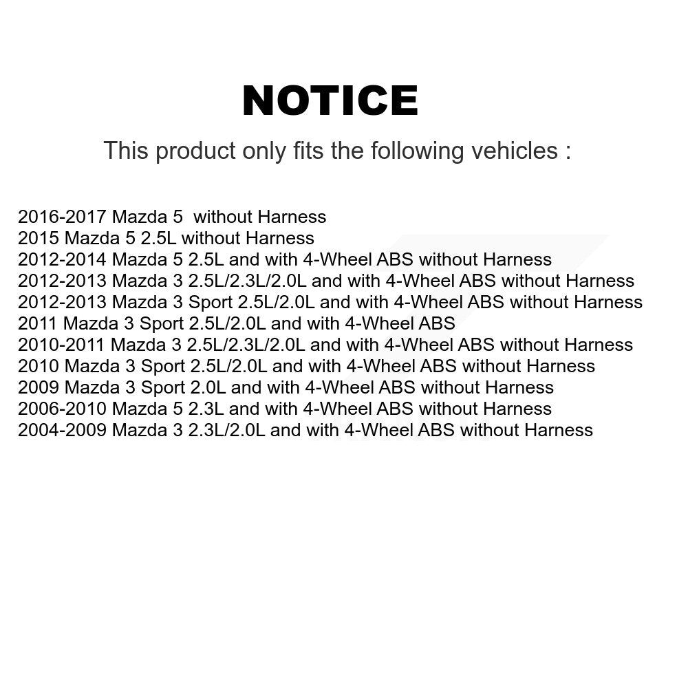 Capteur de vitesse de roue ABS avant pour Mazda 3 5 Sport SEN-2ABS0256