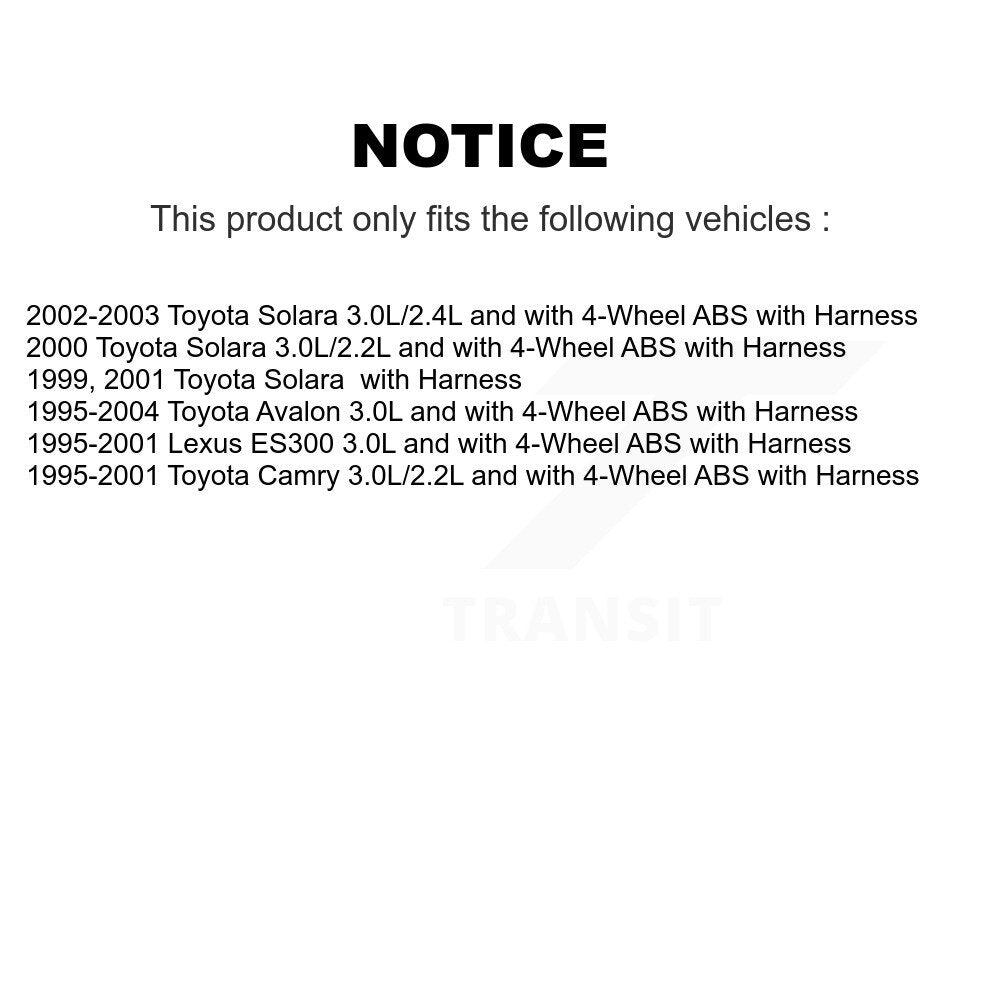 Capteur de vitesse de roue ABS arrière droit, pour Toyota Camry Solara Avalon Lexus ES300
