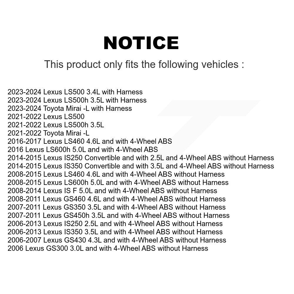 Capteur de vitesse de roue ABS arrière, pour Lexus IS250 IS350 LS460 GS350 GS300 IS F GS450h