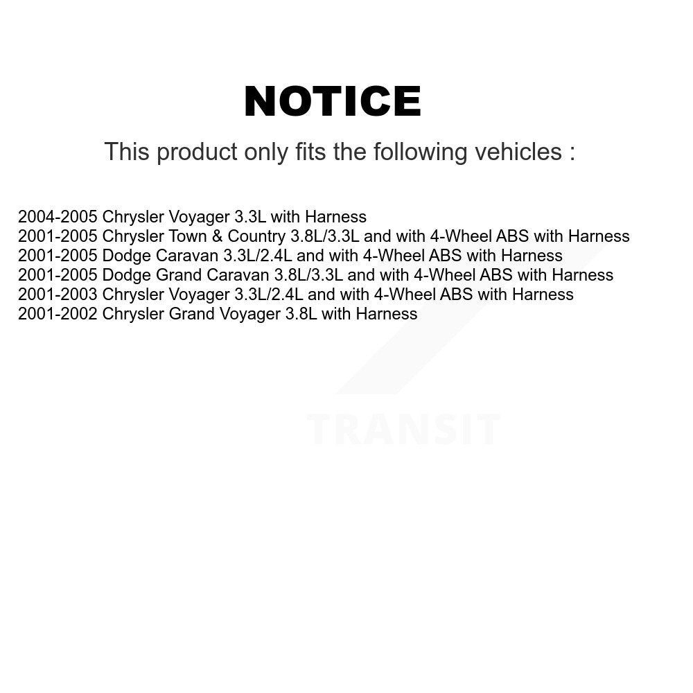 Capteur de vitesse de roue ABS avant droit, pour Dodge caravane Grand Chrysler Town &