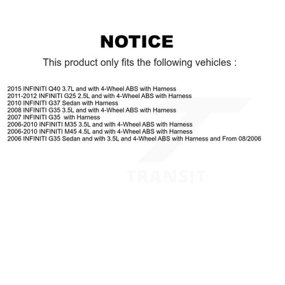 Capteur de vitesse de roue ABS arrière, pour INFINITI G35 G37 M35 G25 M45 Q40 SEN-2ABS0330