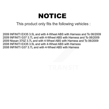 Capteur de vitesse de roue ABS arrière gauche, pour INFINITI G37 EX35 Nissan 370Z SEN-2ABS0333