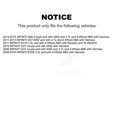 Capteur de vitesse de roue ABS avant pour INFINITI G37 EX35 Q60 SEN-2ABS0334