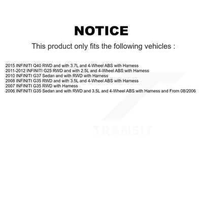 Capteur de vitesse de roue ABS avant, pour INFINITI G35 G37 G25 Q40 SEN-2ABS0336