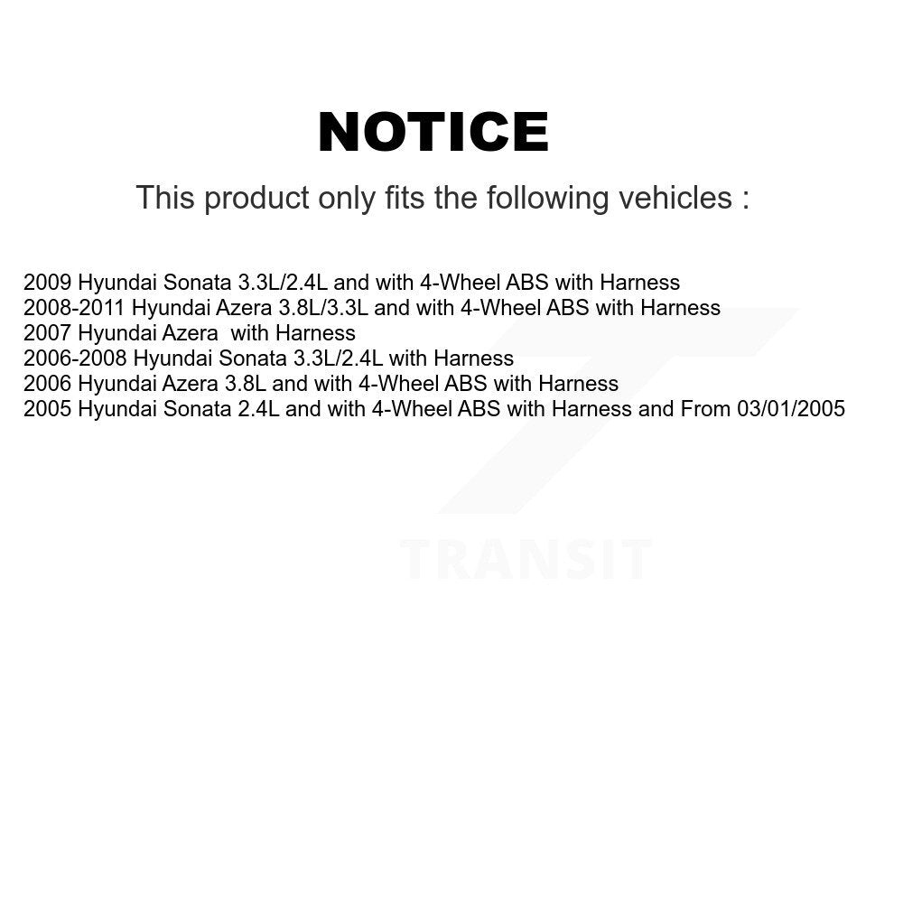 Capteur de vitesse de roue ABS avant droit, pour Hyundai Sonata Azera SEN-2ABS0368