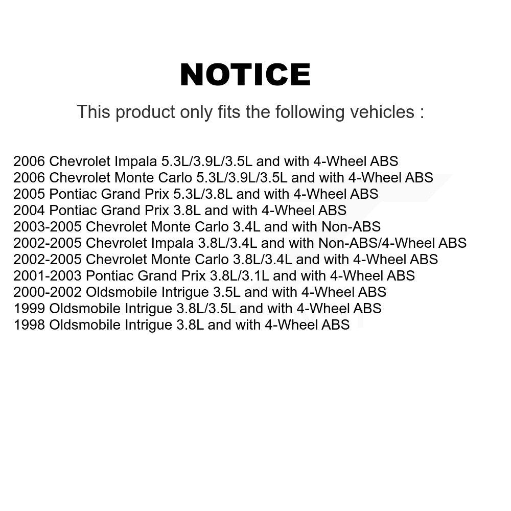 Faisceau de câbles de capteur de vitesse de roue ABS avant, pour Chevrolet Impala Pontiac Grand