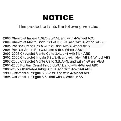 Faisceau de câbles de capteur de vitesse de roue ABS avant, pour Chevrolet Impala Pontiac Grand