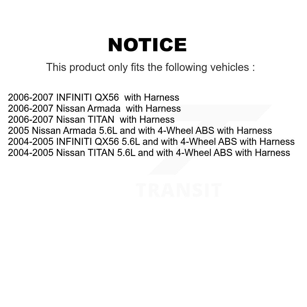 Capteur de vitesse de roue avant ABS pour Nissan TITAN INFINITI QX56 Armada avec harnais