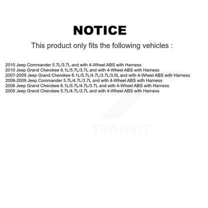 Capteur de vitesse de roue arrière ABS pour Jeep Grand Cherokee Commander avec harnais