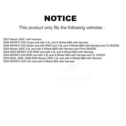 Capteur de vitesse de roue ABS avant droit, pour INFINITI G35 Nissan 350Z SEN-2ABS0522