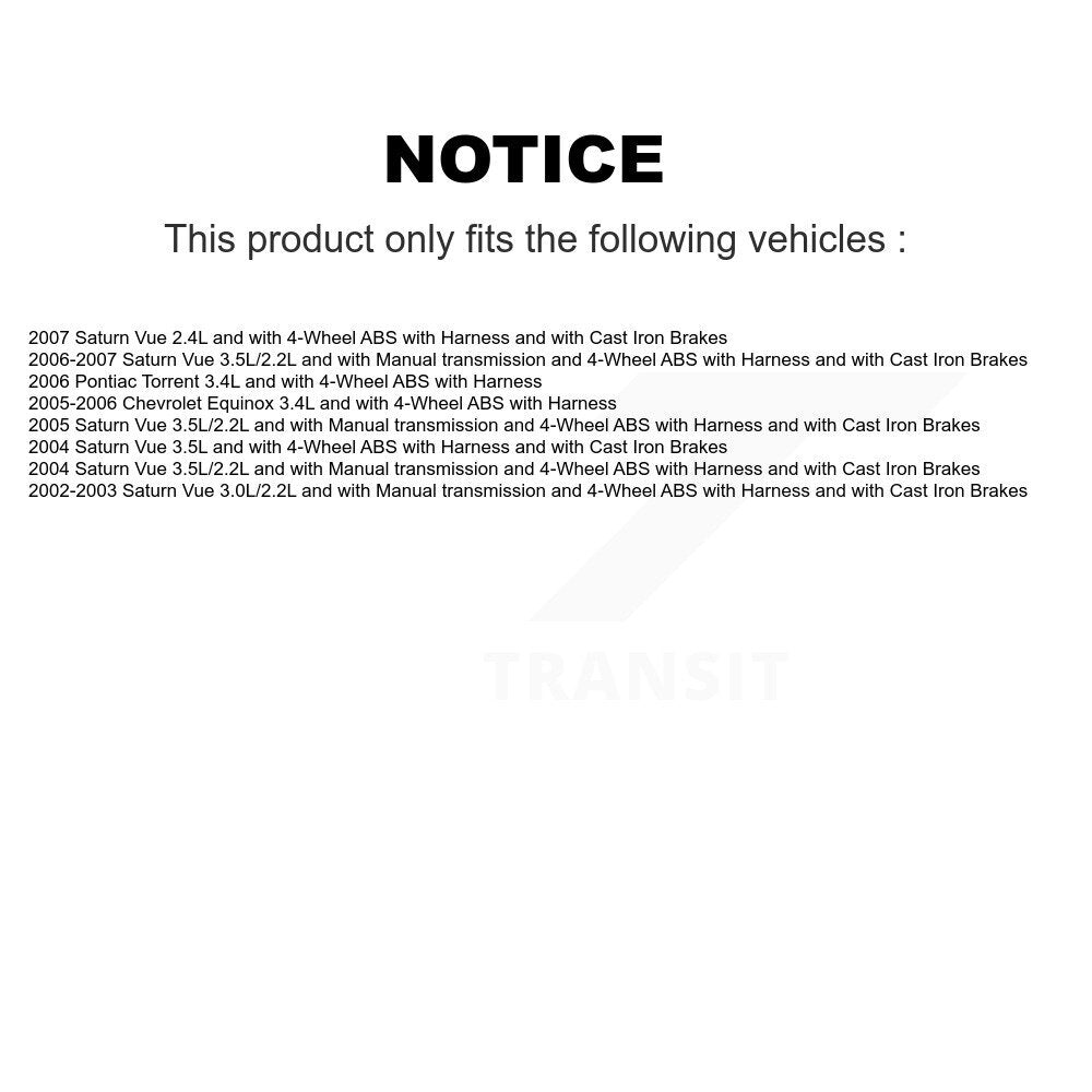 Capteur de vitesse de roue avant ABS, pour Saturn Vue Chevrolet Equinox Pontiac Torrent