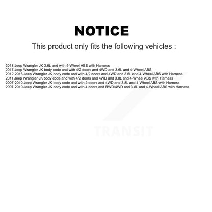 Capteur de vitesse de roue ABS avant pour Jeep Wrangler JK SEN-2ABS0598