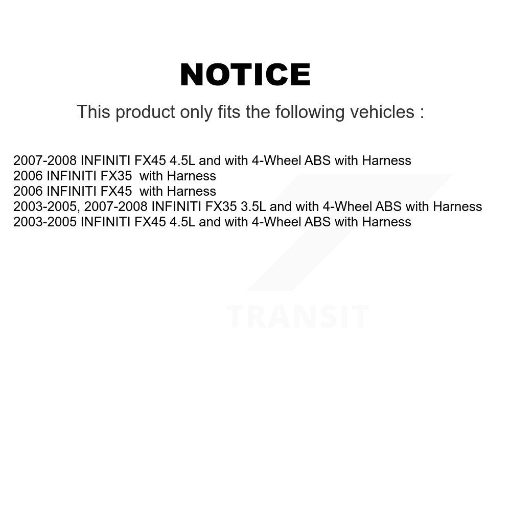 Capteur de vitesse de roue ABS arrière pour INFINITI FX35 FX45 avec harnais SEN-2ABS0652