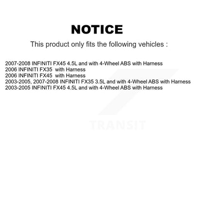 Capteur de vitesse de roue ABS arrière pour INFINITI FX35 FX45 avec harnais SEN-2ABS0652