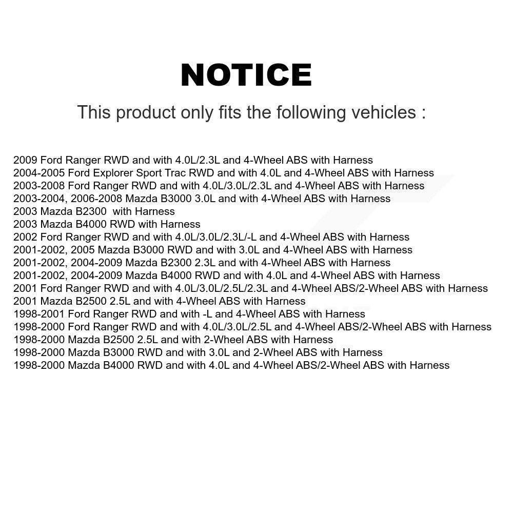 Capteur de vitesse de roue ABS avant, pour Ford Ranger Mazda B4000 B3000 Explorer Sport