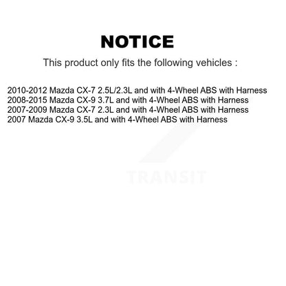Capteur de vitesse de roue ABS avant droit, pour Mazda CX-7 CX-9 avec harnais SEN-2ABS068