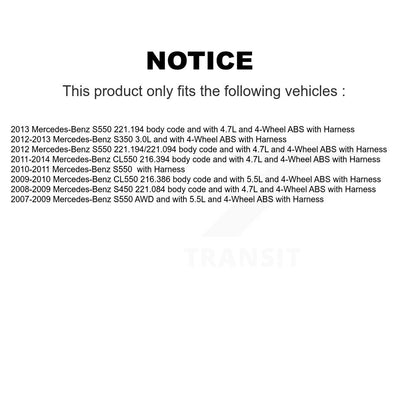 Capteur de vitesse de roue avant ABS, pour mercedes-benz S550 S450 S350 CL550 avec Harnes