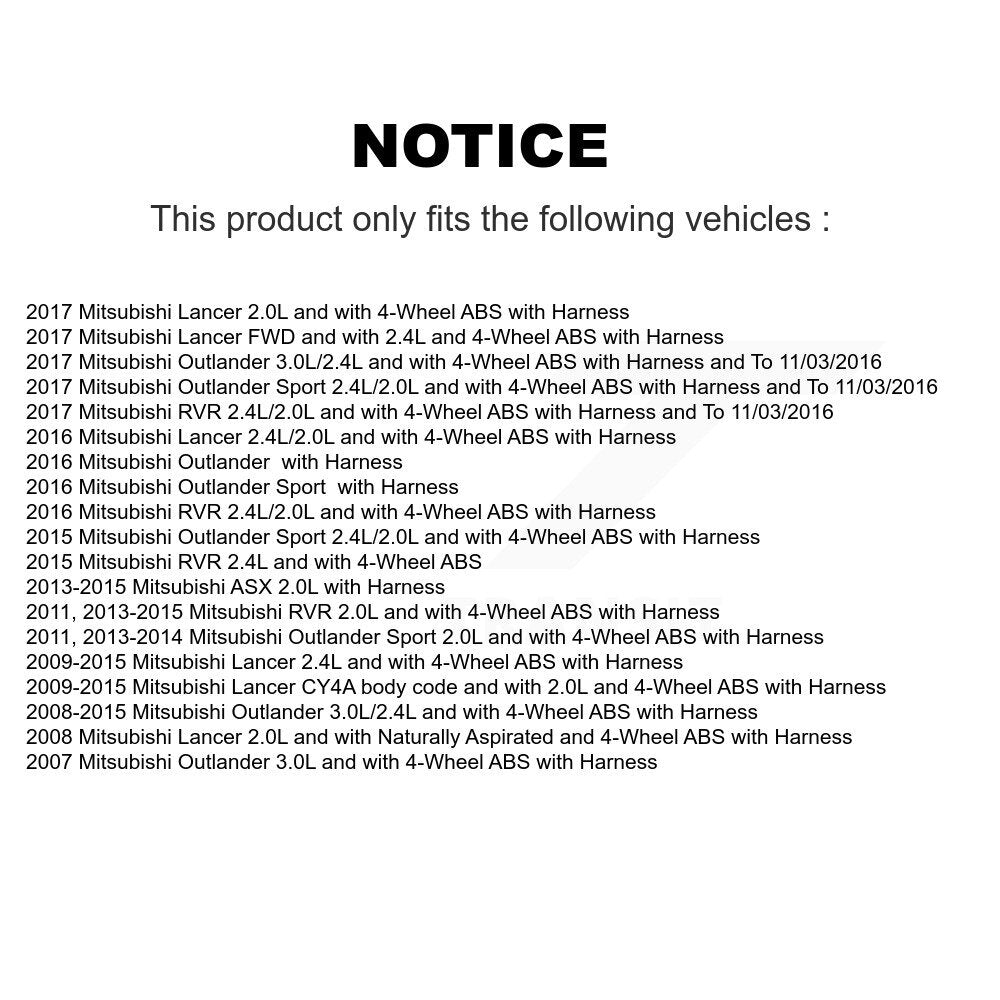 Capteur de vitesse de roue ABS avant gauche, pour Mitsubishi Lancer Outlander RVR Sport ASX