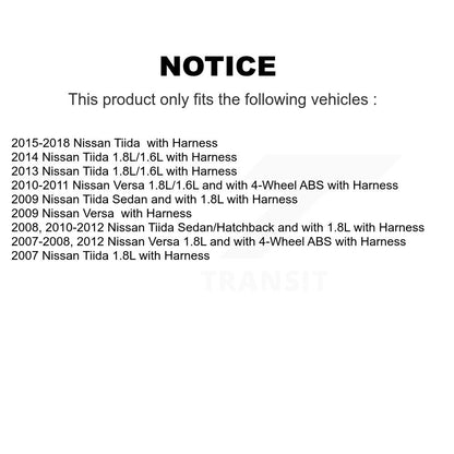 Capteur de vitesse de roue ABS arrière gauche pour Nissan Versa Tiida avec harnais