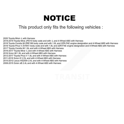 Capteur de vitesse de roue ABS avant droit, pour Toyota Prius V Scion Corolla iM tC xB