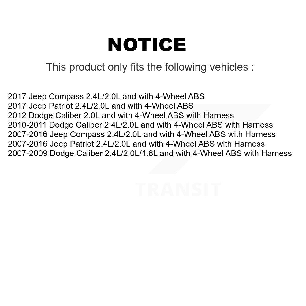 Capteur de vitesse de roue ABS avant gauche, pour Jeep Patriot Compass Dodge Caliber