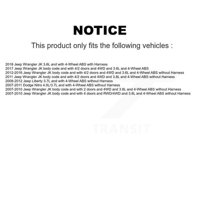 Capteur de vitesse de roue ABS arrière, pour Jeep Wrangler Liberty JK Dodge Nitro