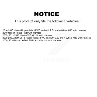 Capteur de vitesse de roue ABS arrière pour Nissan Rogue Select x-trail avec harnais