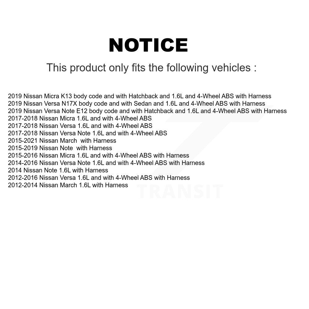 Capteur de vitesse de roue ABS arrière gauche pour Nissan Micra Versa Note March SEN-2ABS0858