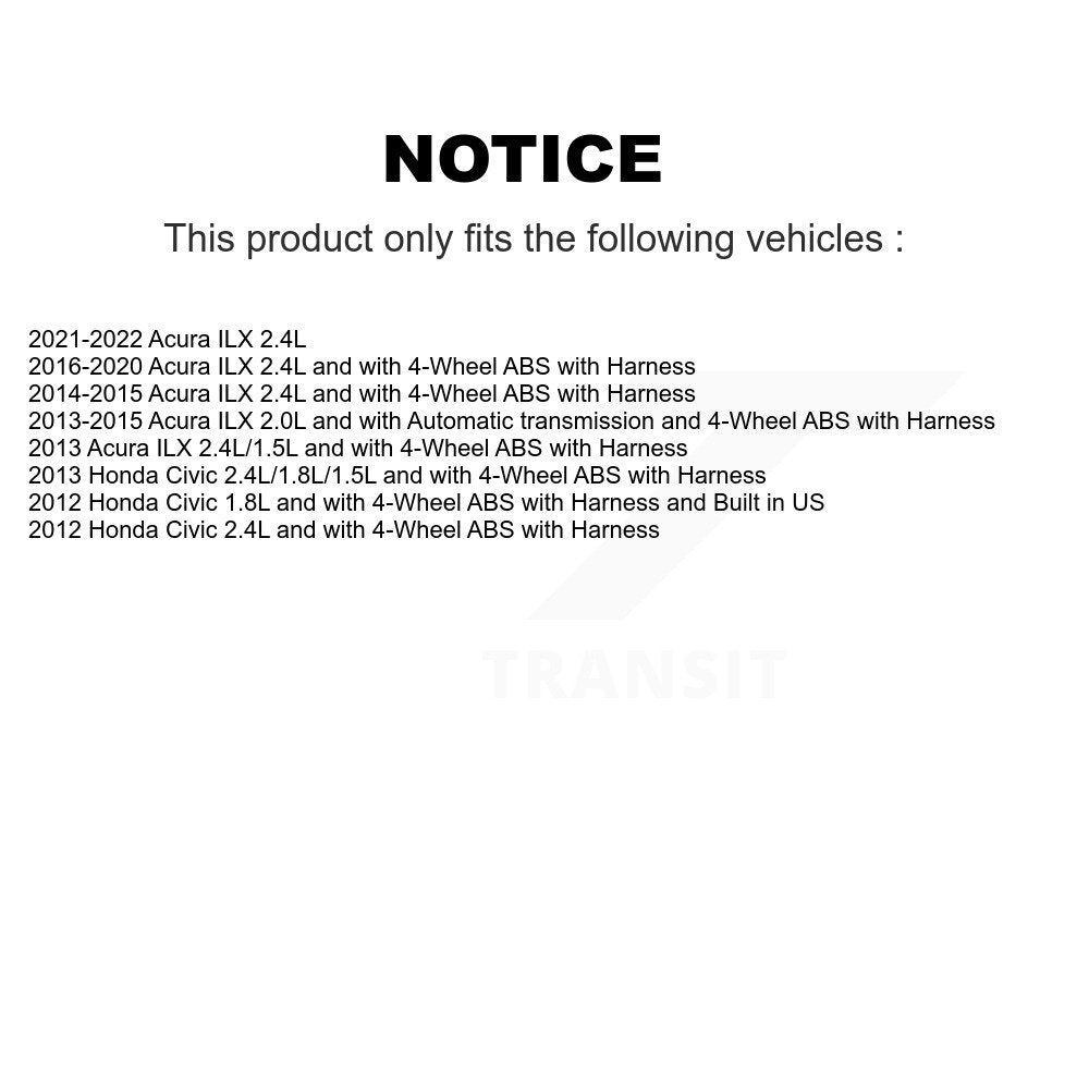 Capteur de vitesse de roue ABS avant droit, pour Honda Civic Acura ILX SEN-2ABS0862