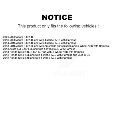 Capteur de vitesse de roue ABS avant droit, pour Honda Civic Acura ILX SEN-2ABS0862