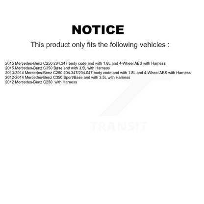 Capteur de vitesse de roue avant ABS pour Mercedes-Benz C350 C250 avec harnais