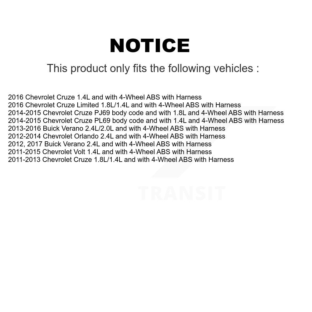 Capteur de vitesse de roue avant ABS, pour Chevrolet Cruze Buick Verano Limited orangé