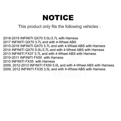 Capteur de vitesse de roue ABS arrière gauche, pour INFINITI FX35 QX70 FX50 FX37 SEN-2ABS0906