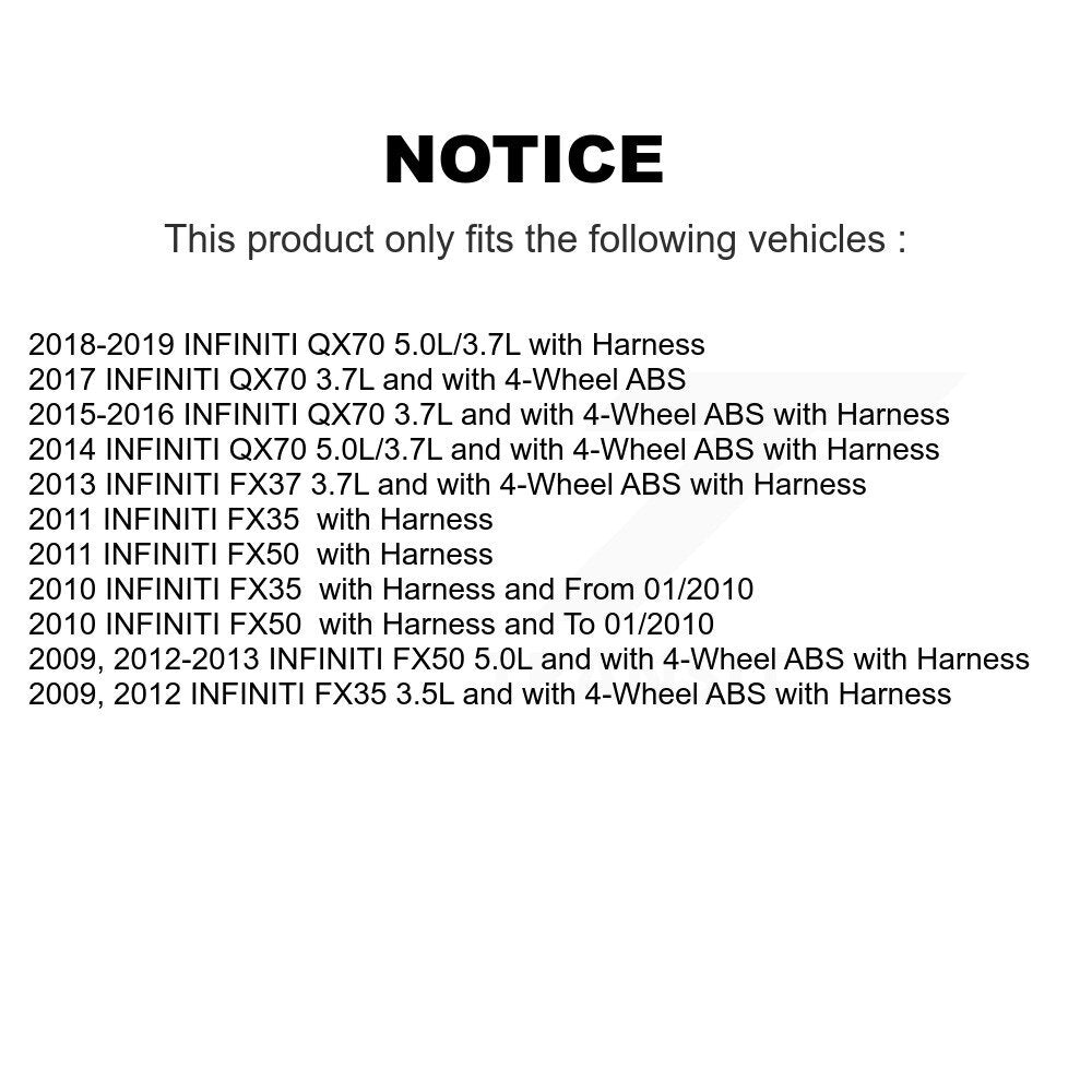 Capteur de vitesse de roue avant ABS, pour INFINITI FX35 QX70 FX50 FX37 SEN-2ABS0908