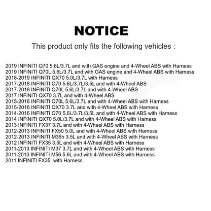 Capteur de vitesse de roue arrière ABS, pour INFINITI QX70 FX35 M37 FX37 Q70 Q70L M56 FX50