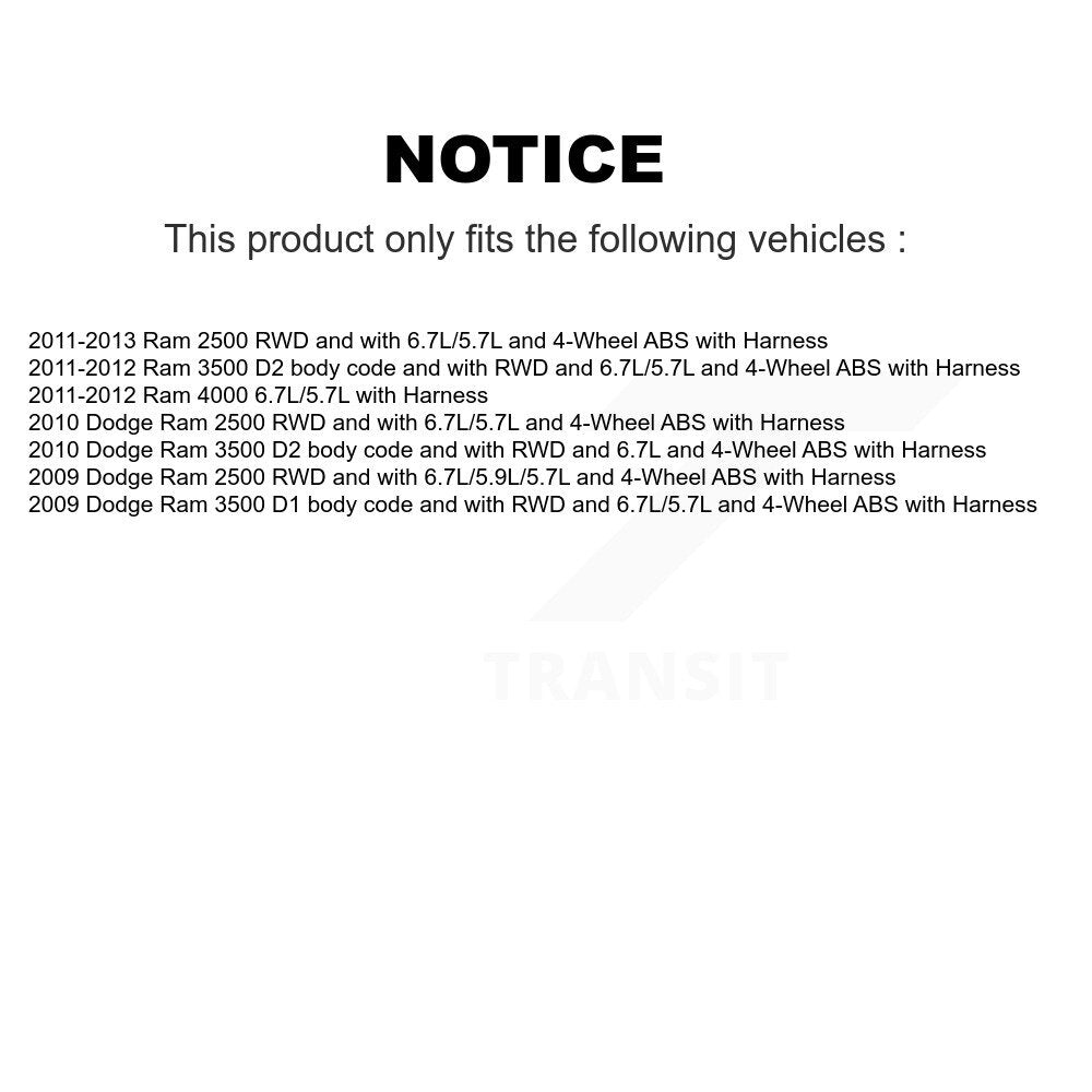 Capteur de vitesse de roue avant ABS, pour Ram 3500 2500 Dodge 4000 avec harnais