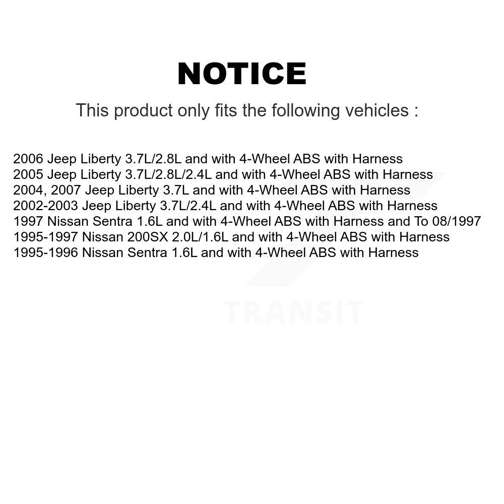Capteur de vitesse de roue ABS avant, pour Jeep Liberty Nissan Sentra 200SX SEN-2ABS1034