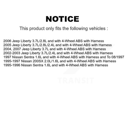Capteur de vitesse de roue ABS avant, pour Jeep Liberty Nissan Sentra 200SX SEN-2ABS1034