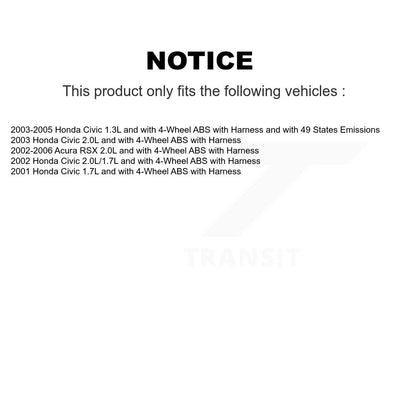 Capteur de vitesse de roue ABS arrière gauche pour Honda Civic Acura RSX SEN-2ABS1037