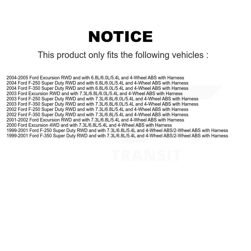 Capteur de vitesse de roue ABS avant droit, pour Ford F-350 Super Duty F-250 Excursion