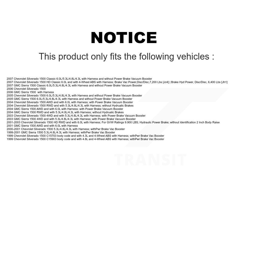 Capteur de vitesse de roue ABS, pour Chevrolet Silverado 1500 GMC Sierra Classic HD
