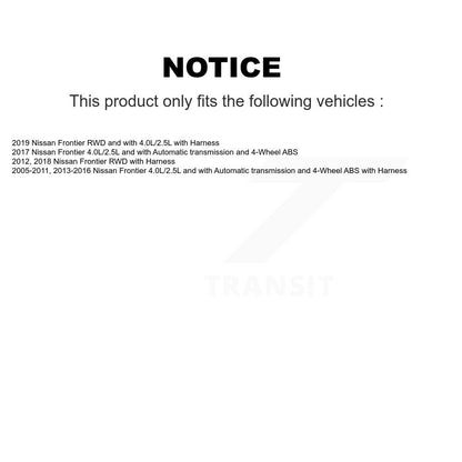 Capteur de vitesse de roue ABS arrière droit pour Nissan Frontier SEN-2ABS1383
