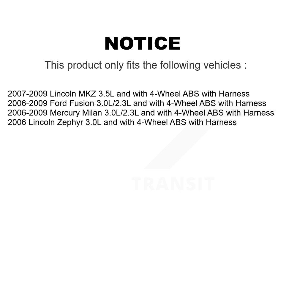 Capteur de vitesse de roue ABS avant droit, pour Ford Fusion Lincoln MKZ Zephyr Mercury
