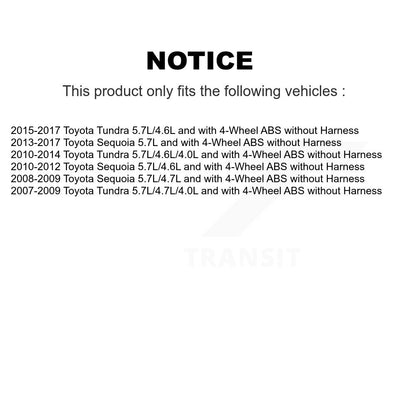 Capteur de vitesse de roue ABS gauche pour Toyota Tundra Sequoia sans harnais