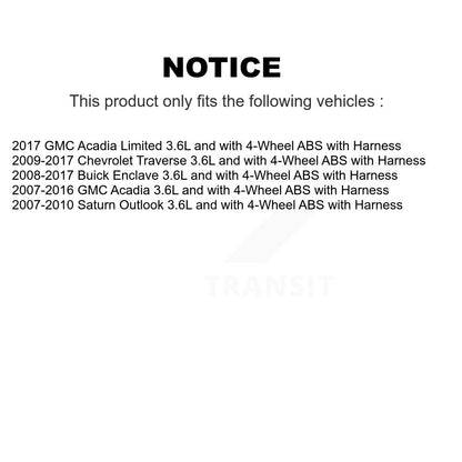 Capteur de vitesse de roue ABS arrière, pour GMC Acadia Buick autoclave Chevrolet Traverse