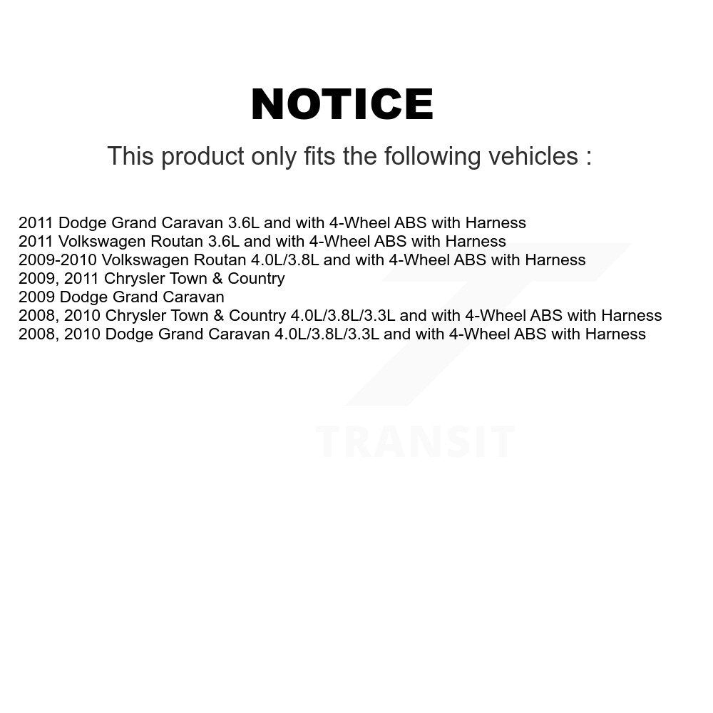 Capteur de vitesse de roue avant ABS, pour Dodge Grand Caravan Chrysler Town & Country