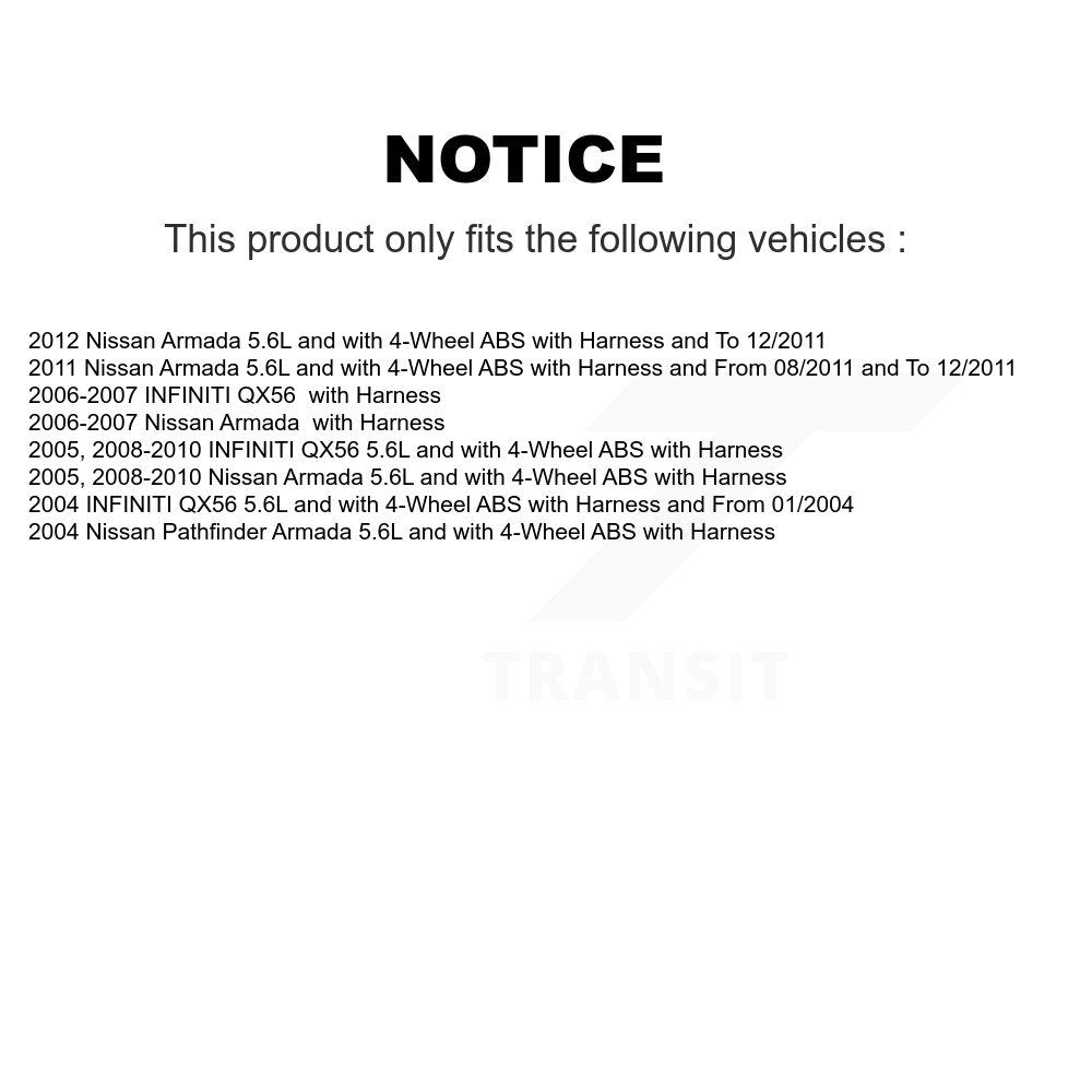 Capteur de vitesse de roue ABS arrière, pour Nissan Armada INFINITI QX56 Pathfinder