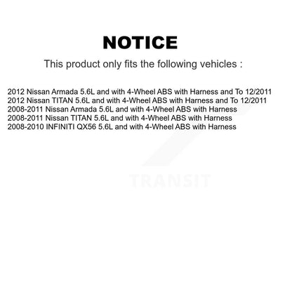 Capteur de vitesse de roue avant ABS, pour Nissan TITAN Armada INFINITI QX56 SEN-2ABS1592